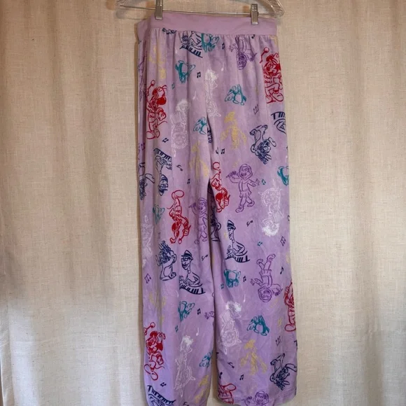 DISNEY 100 Years Multi Character Purple Women’s Pajama Pants PJ Size Large L - Picture 4 of 9